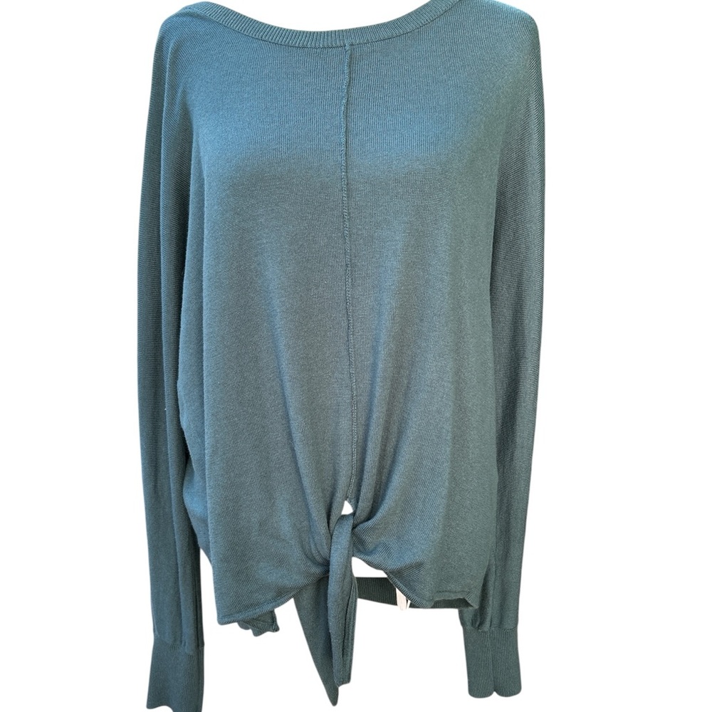 Style&Co Top Front Tie Green Dolman Sleeves